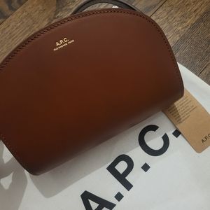 A.P.C. Demi Lune mini crossbody (brown)